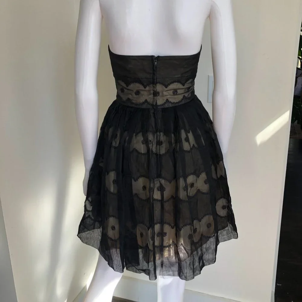 RED Valentino Silk Strapless Dress Black Sz 40, US 2 - Picture 12 of 16